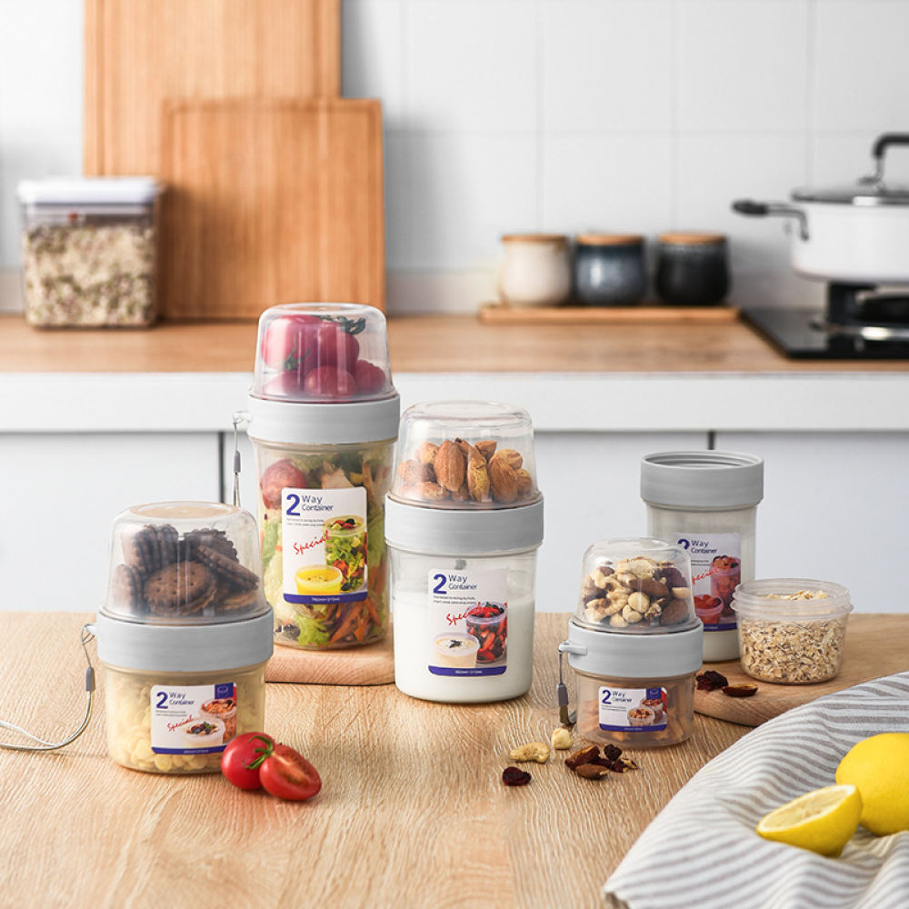 Baby Food Jars With Lids - Draagbare dubbele laag voedselcontainer, afgesloten doos