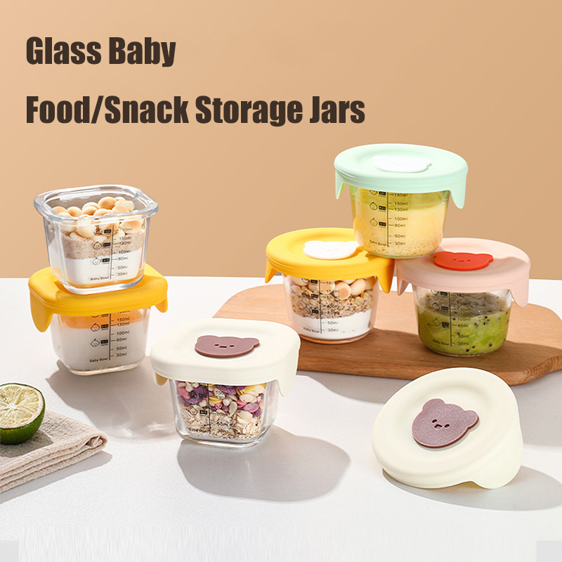 Baby Food Jars With Lids - 180ml Glazen Babyvoeding Opslag Potten Met