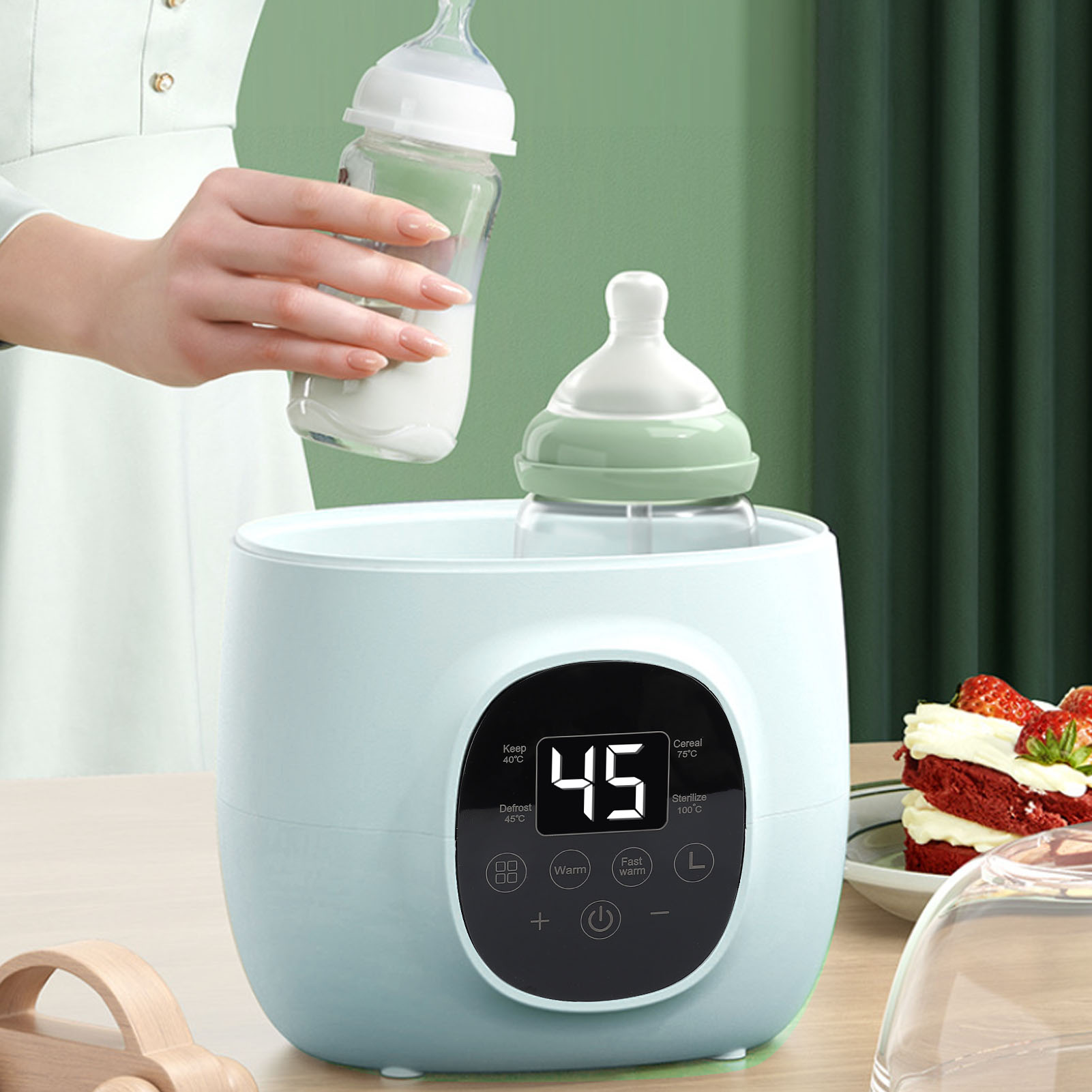 Baby Food Warmer - Babyflessenwarmer 200W PP Multifunctionele snelle verwarming